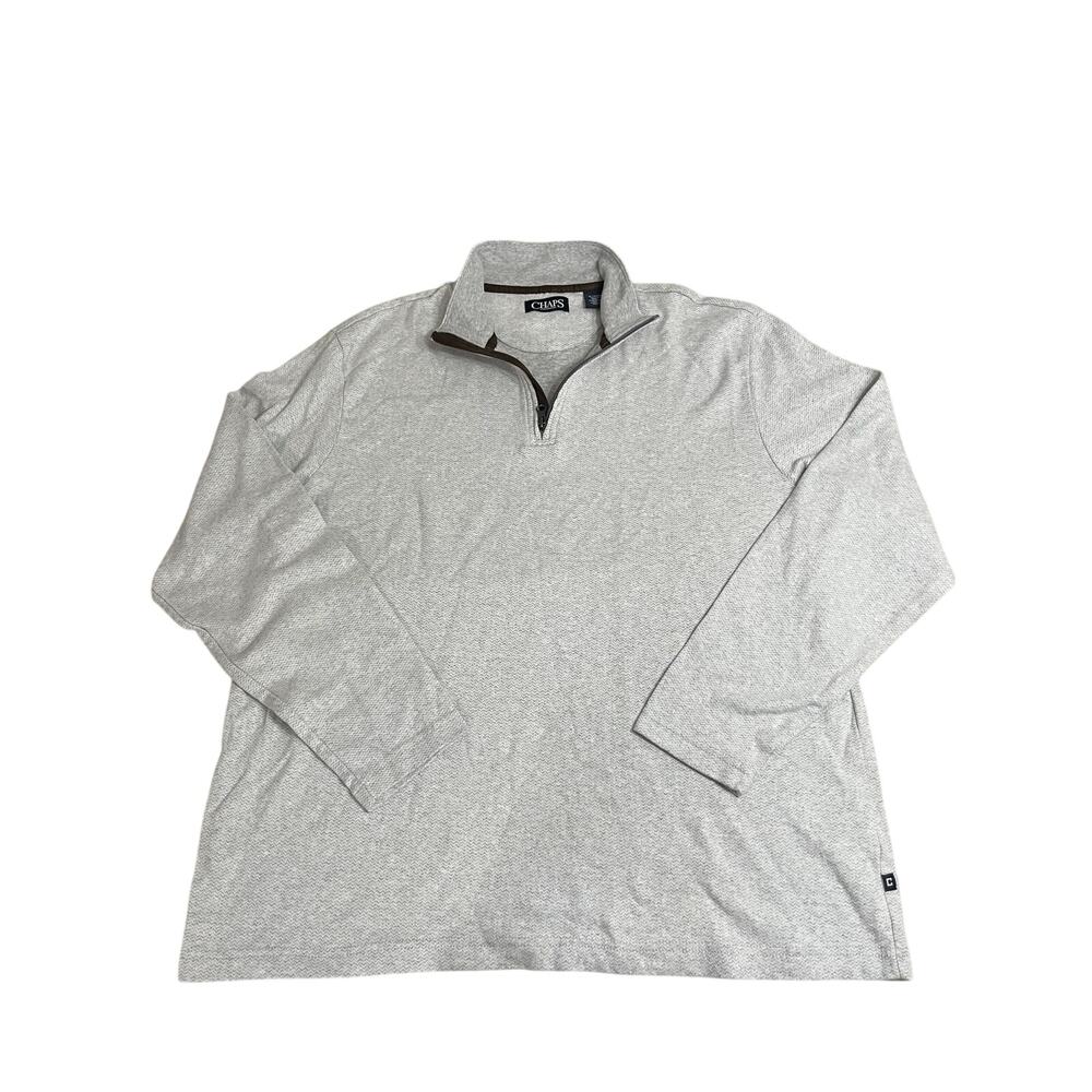 Chaps Heather Grey Quarter Zip Seater Size XL